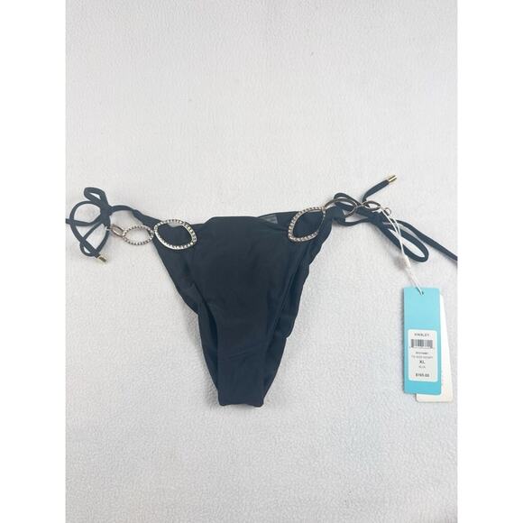 NWT Beach Bunny Kinsley Tie Side Bottom – Black – Size XL - Picture 4 of 8
